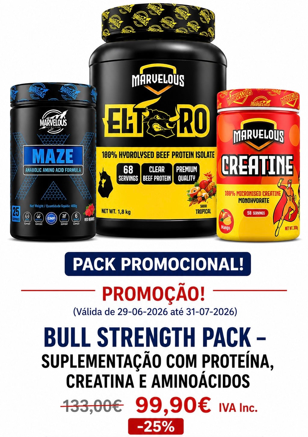 Marvelous Nutrition - Bull Strength | Pack Promocional